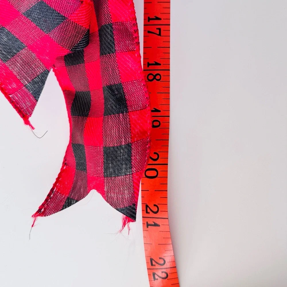 21” Buffalo Check Rustic Plaid Red & Black Craft Bow